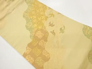 道長取り・角倉文・花唐草・鳥模様織出し名古屋帯